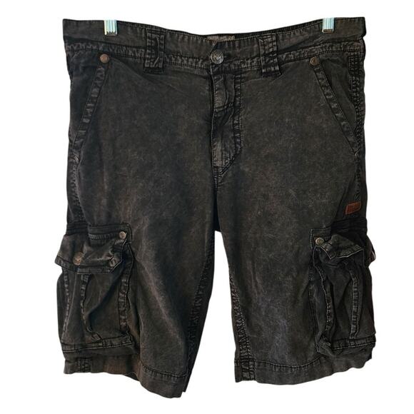 Buckle Shorts Men's Black Stone Washed Cargo Shorts Size 33 - Picture 1 of 6